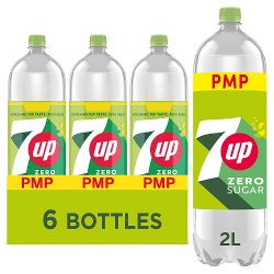 7UP Zero Sugar Free Lemon & Lime Bottles 6 x 2L