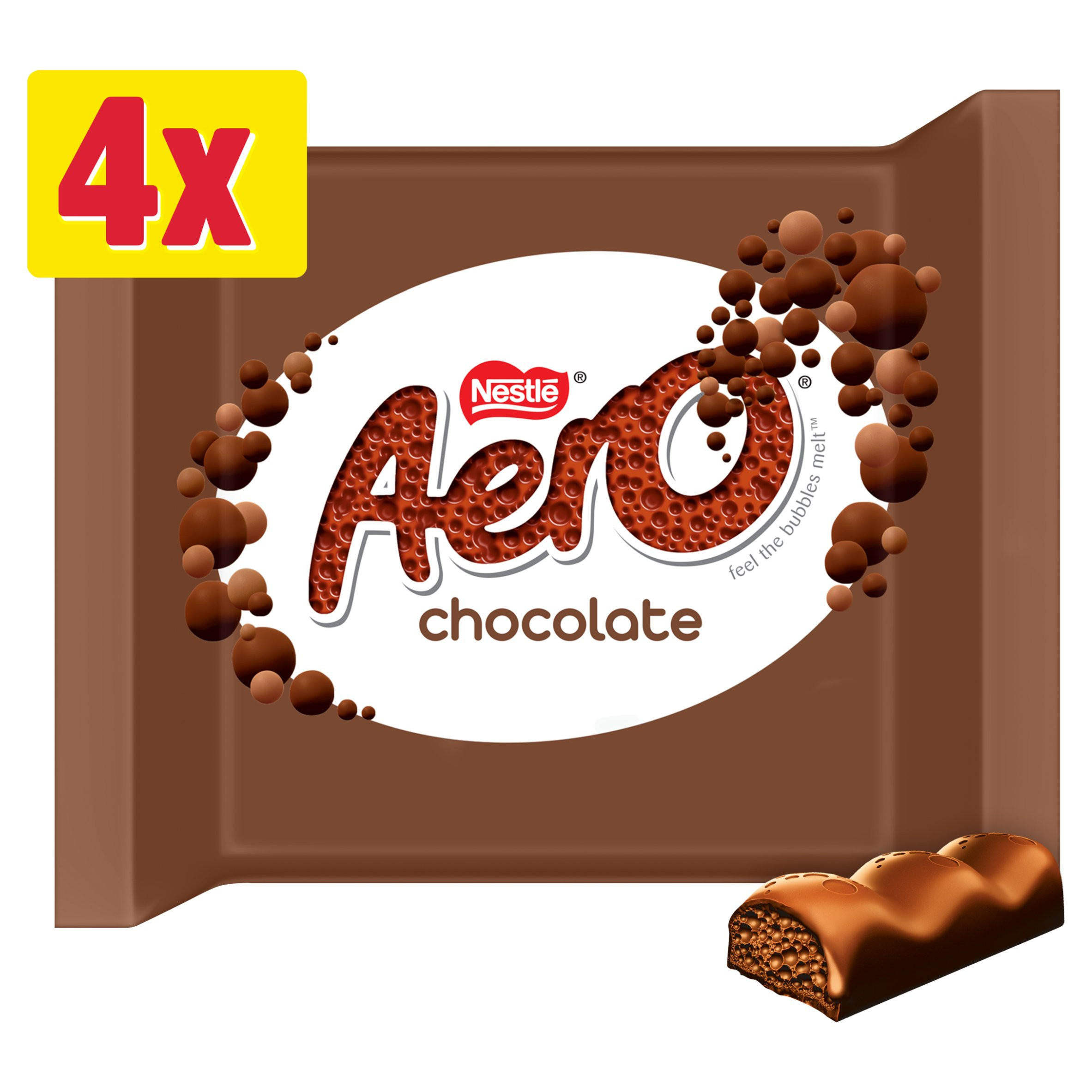 Aero Bubbly Milk Chocolate Bar 4 Pack Multipack 108g