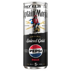Captain Morgan Original Spiced Gold and Pepsi MAX® Ready to Drink 250ml