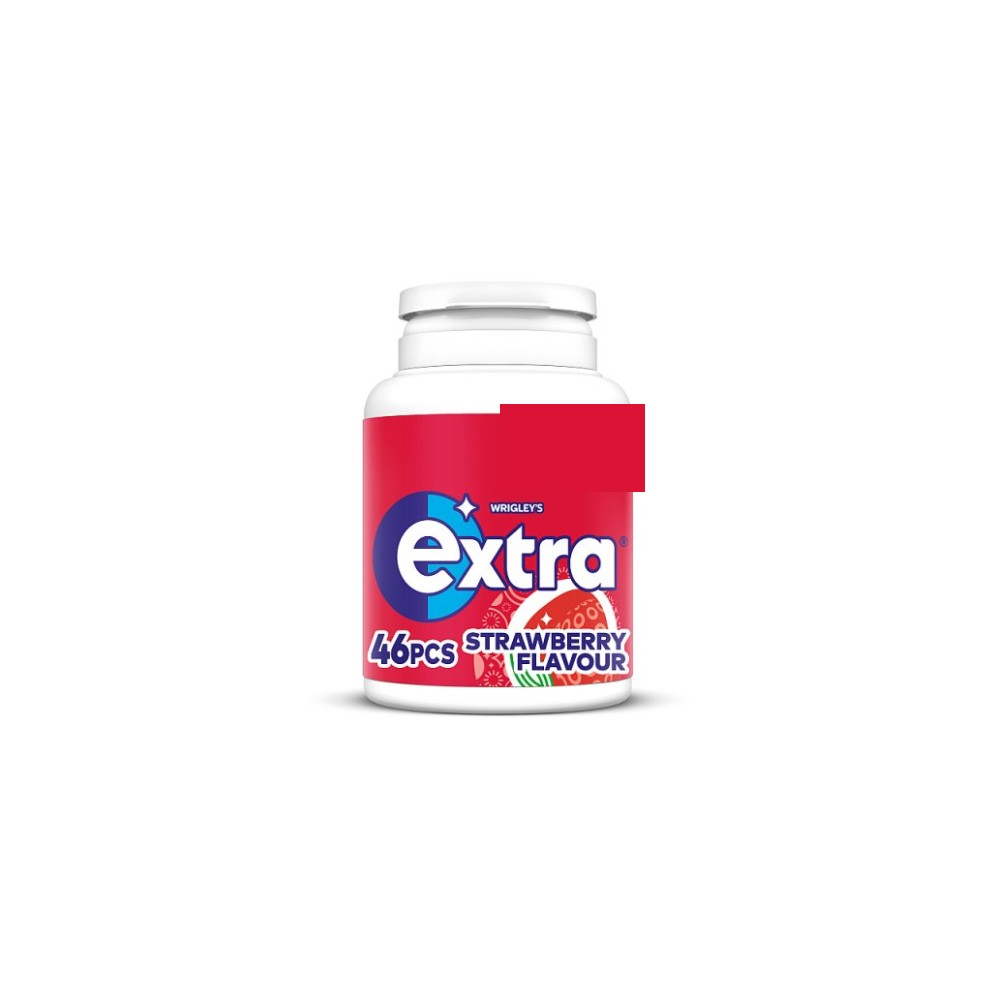 Extra Strawberry Flavour Sugarfree Chewing Gum Bottle 46 Pieces