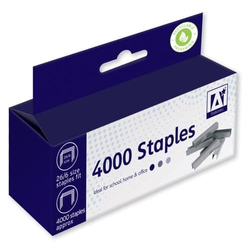 A* Staples 26/6mm Pack of 4000 Hanging