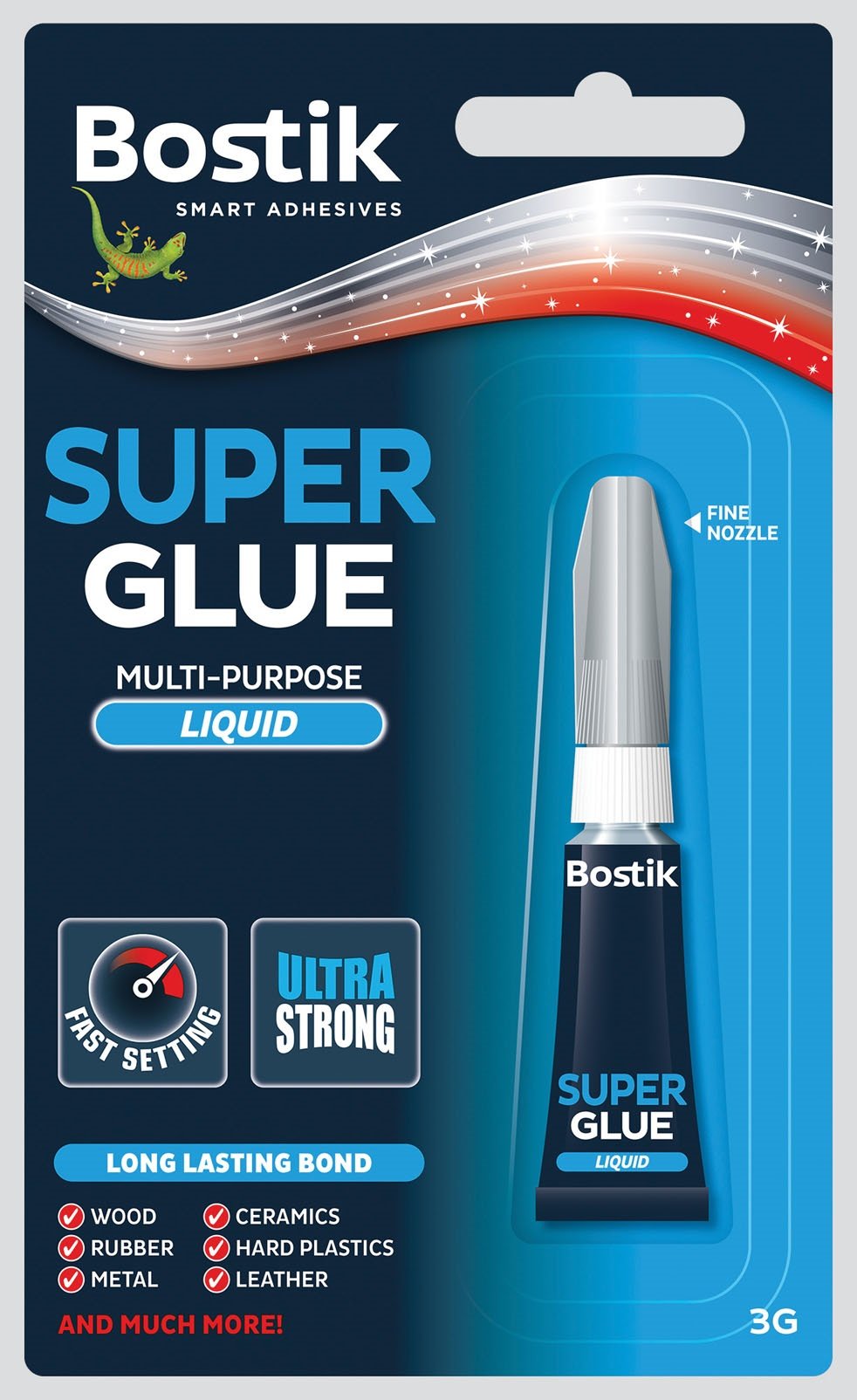 Bostik Glu & Fix Superglue 3g Tube Hanging
