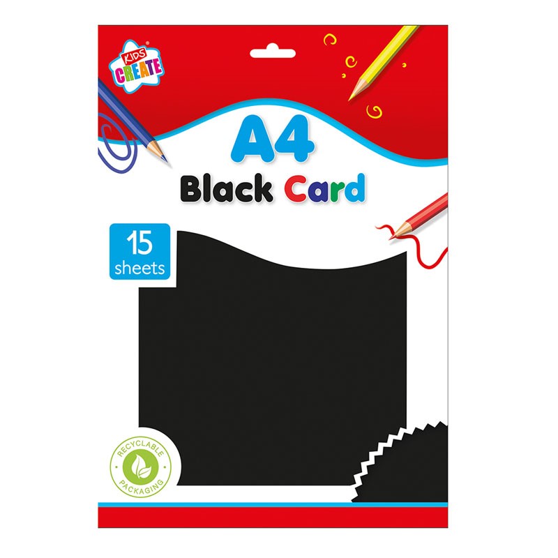 Kids Create A4 Black Card Pack of 15 Hanging
