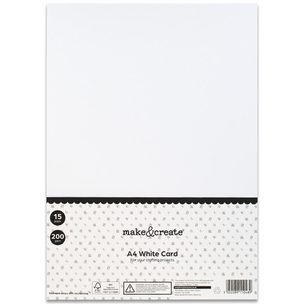 Kids Create A4 White Card Pack of 15 Hanging