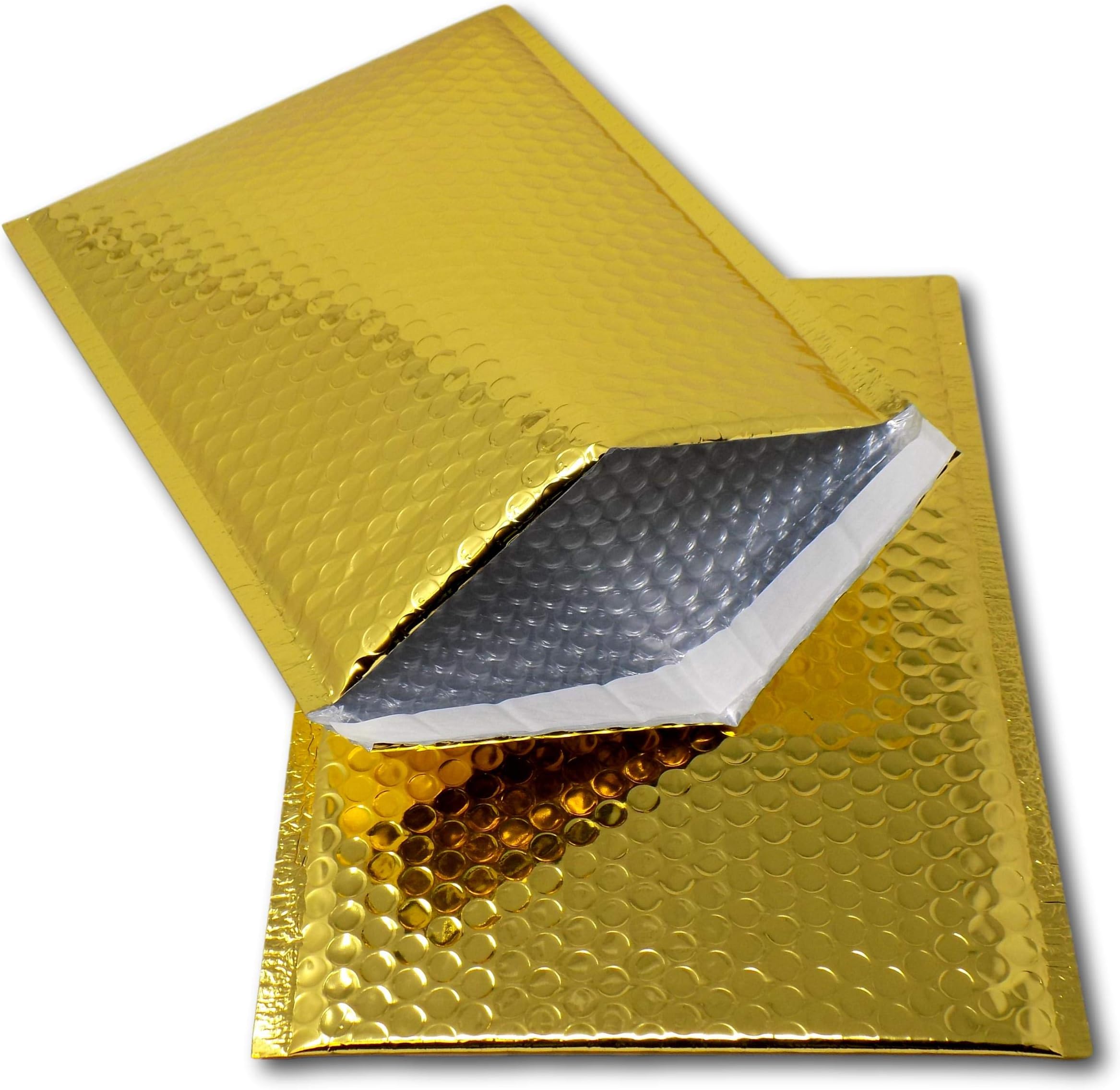 Metallic Gloss Bubble Env Gold F/3 324 x 230mm