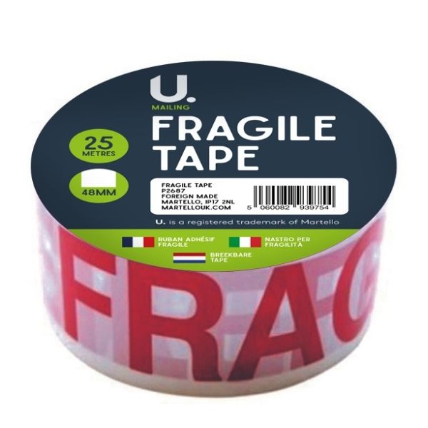 U. Fragile Tape Roll 48mm x 25m