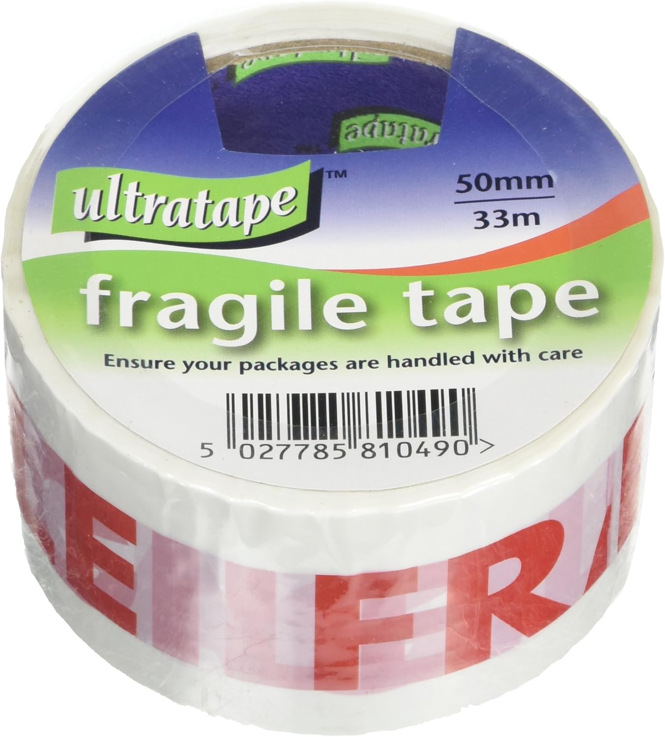 Ultratape White FRAGILE Tape Roll 50mm x 33m