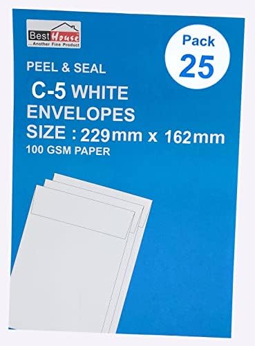 White Envelopes C5 229 x 162mm Peel Seal Pack of 25