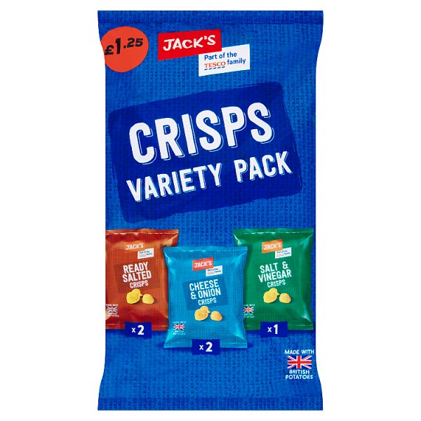 Jack's Crisps Variety Pack 5 x 20g