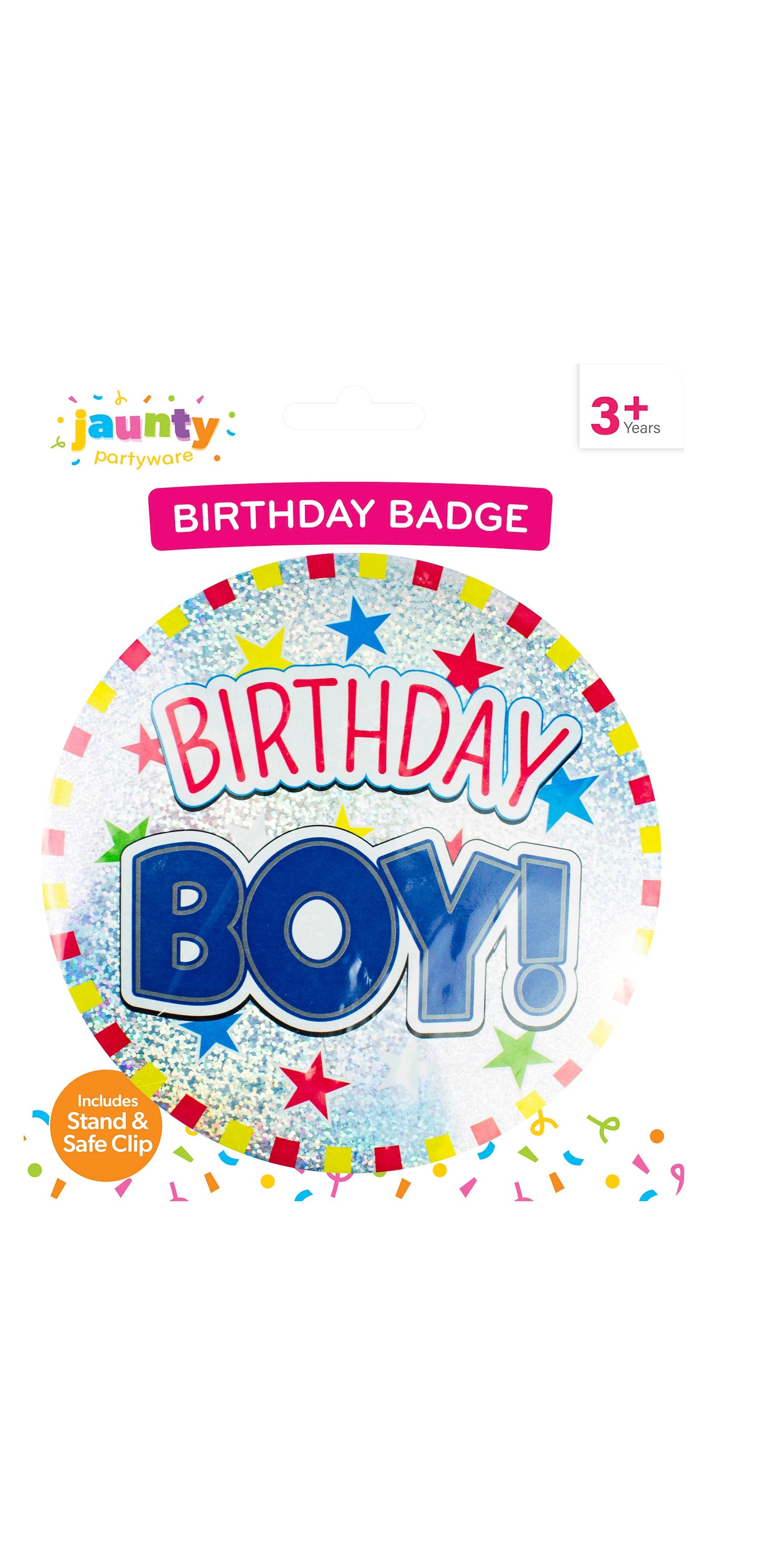 Jaunty Large Birthday Badge - Birthday Boy