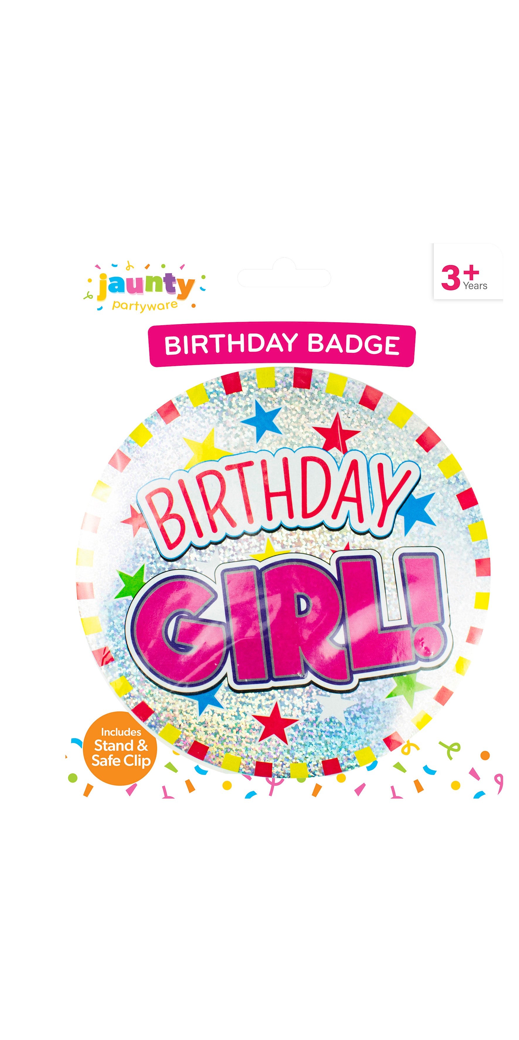 Jaunty Large Birthday Badge - Birthday Girl