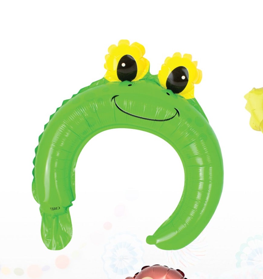 Jaunty Inflatable Animal Headband - Frog