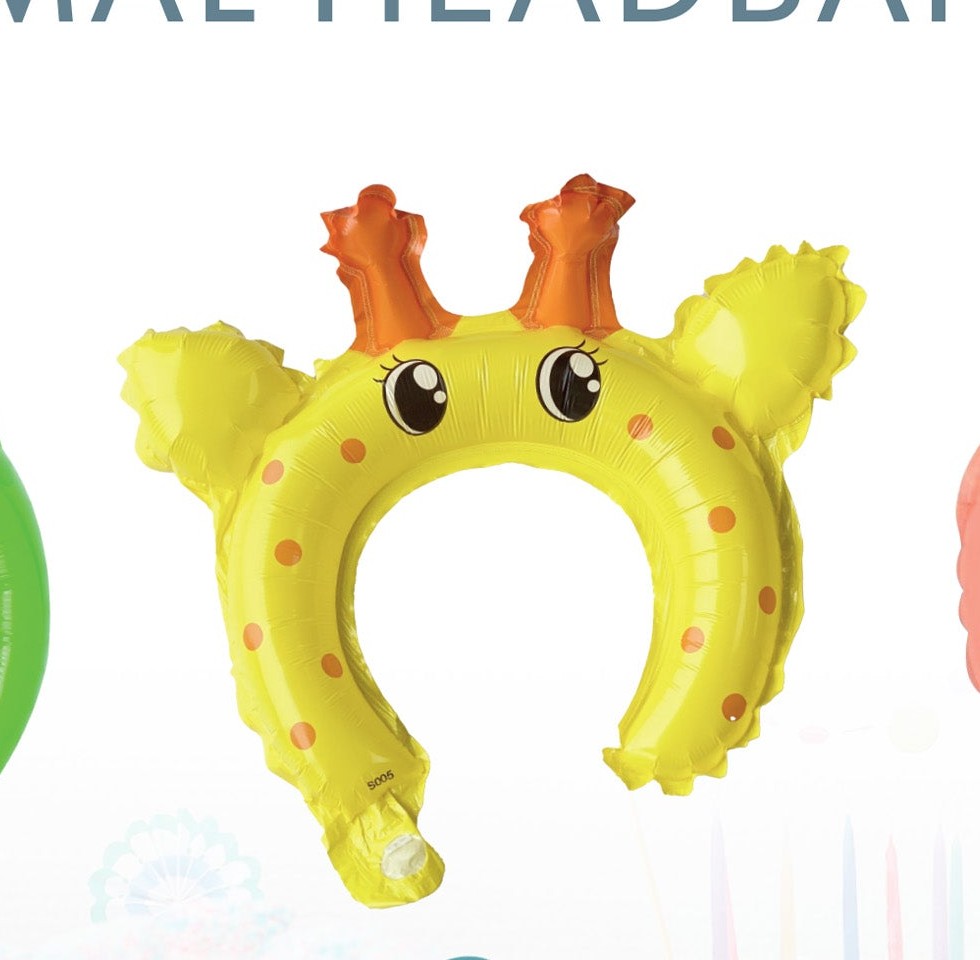 Jaunty Inflatable Animal Headband - Giraffe