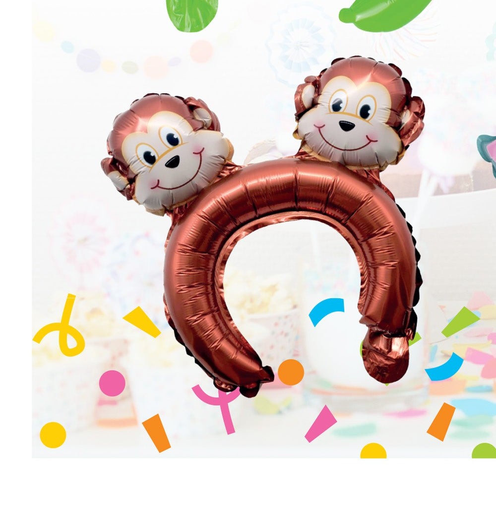 Jaunty Inflatable Animal Headband - Monkey