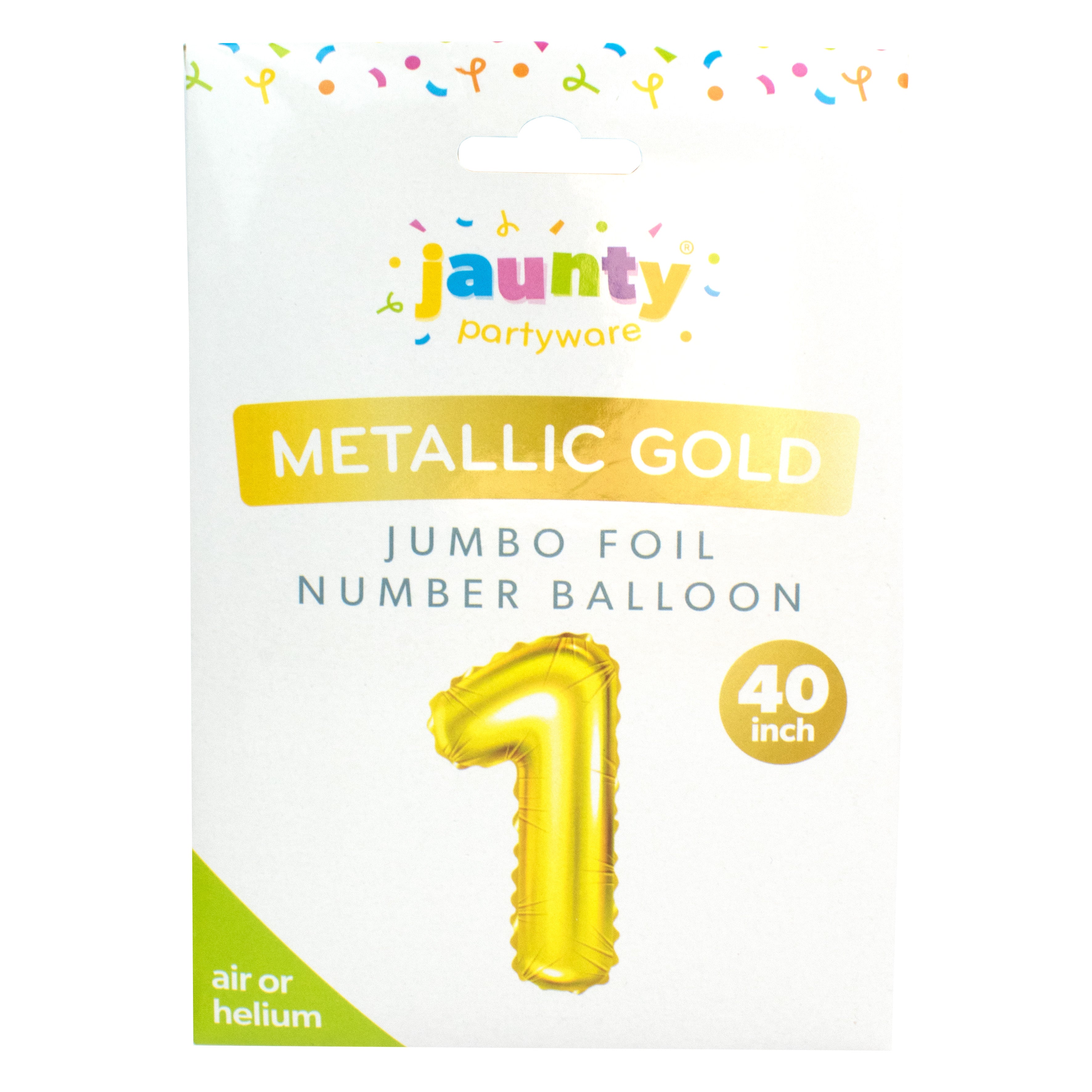 Jaunty 40" Gold Number Foil Balloon