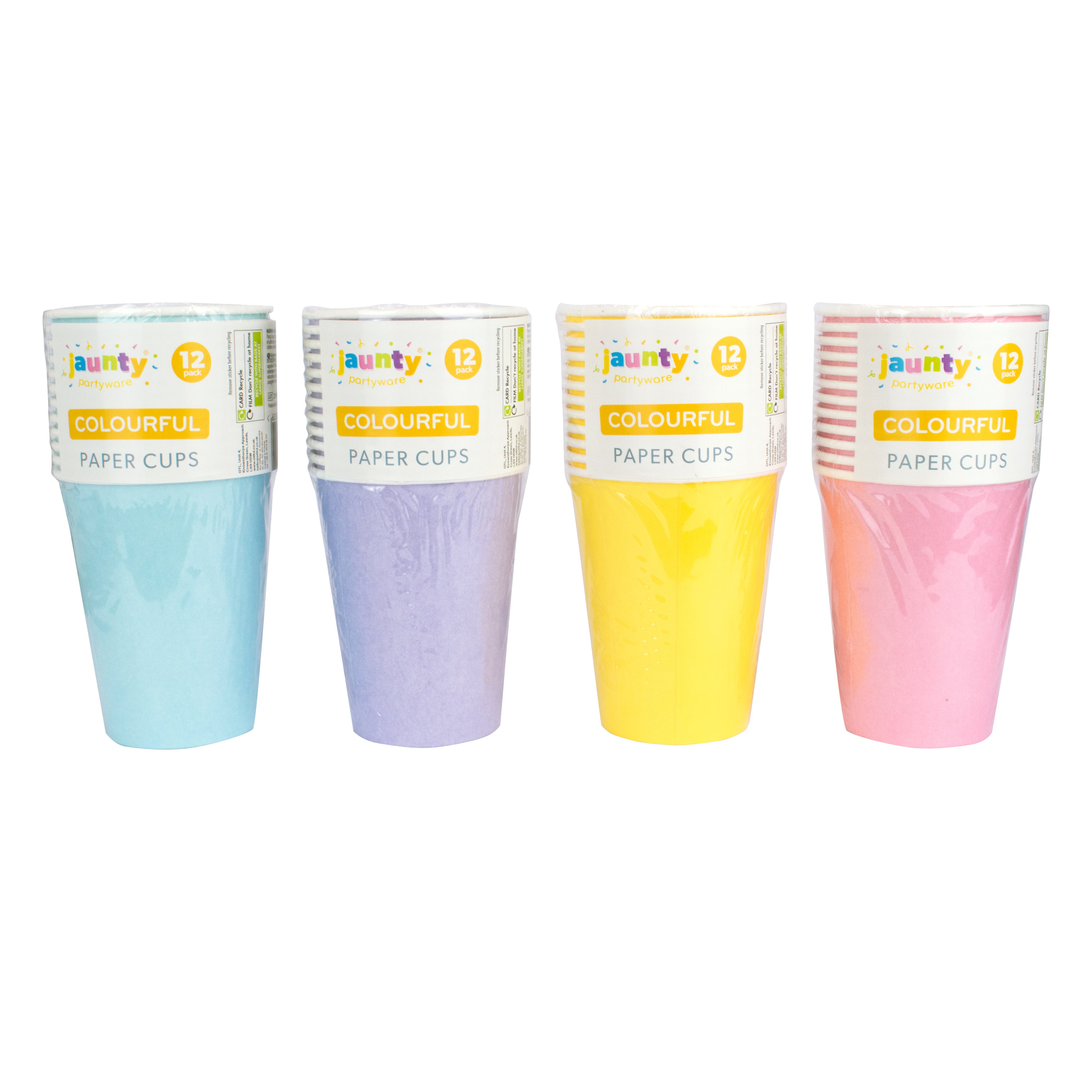 Jaunty Colourful Cups 12pk
