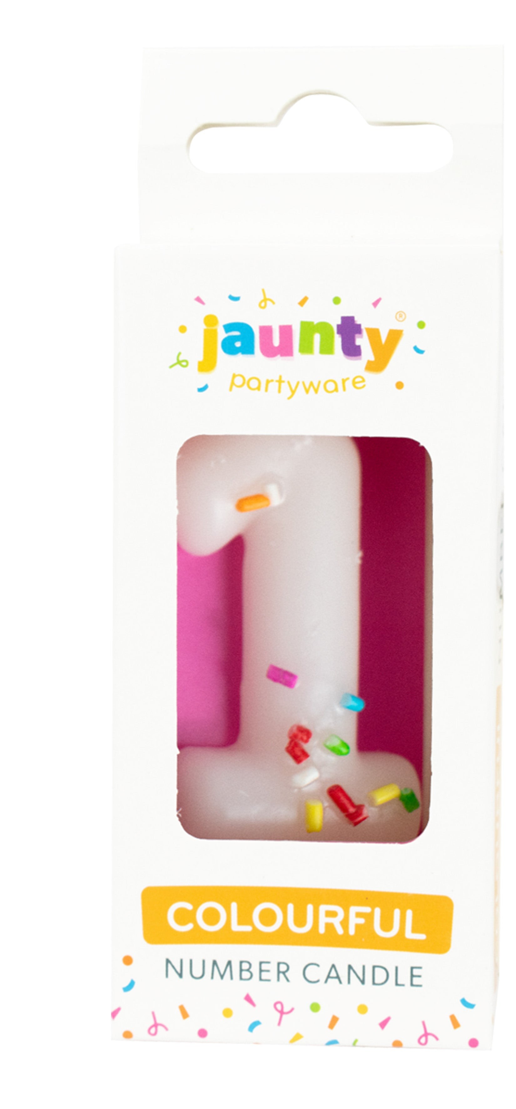 Jaunty Confetti Number Candle