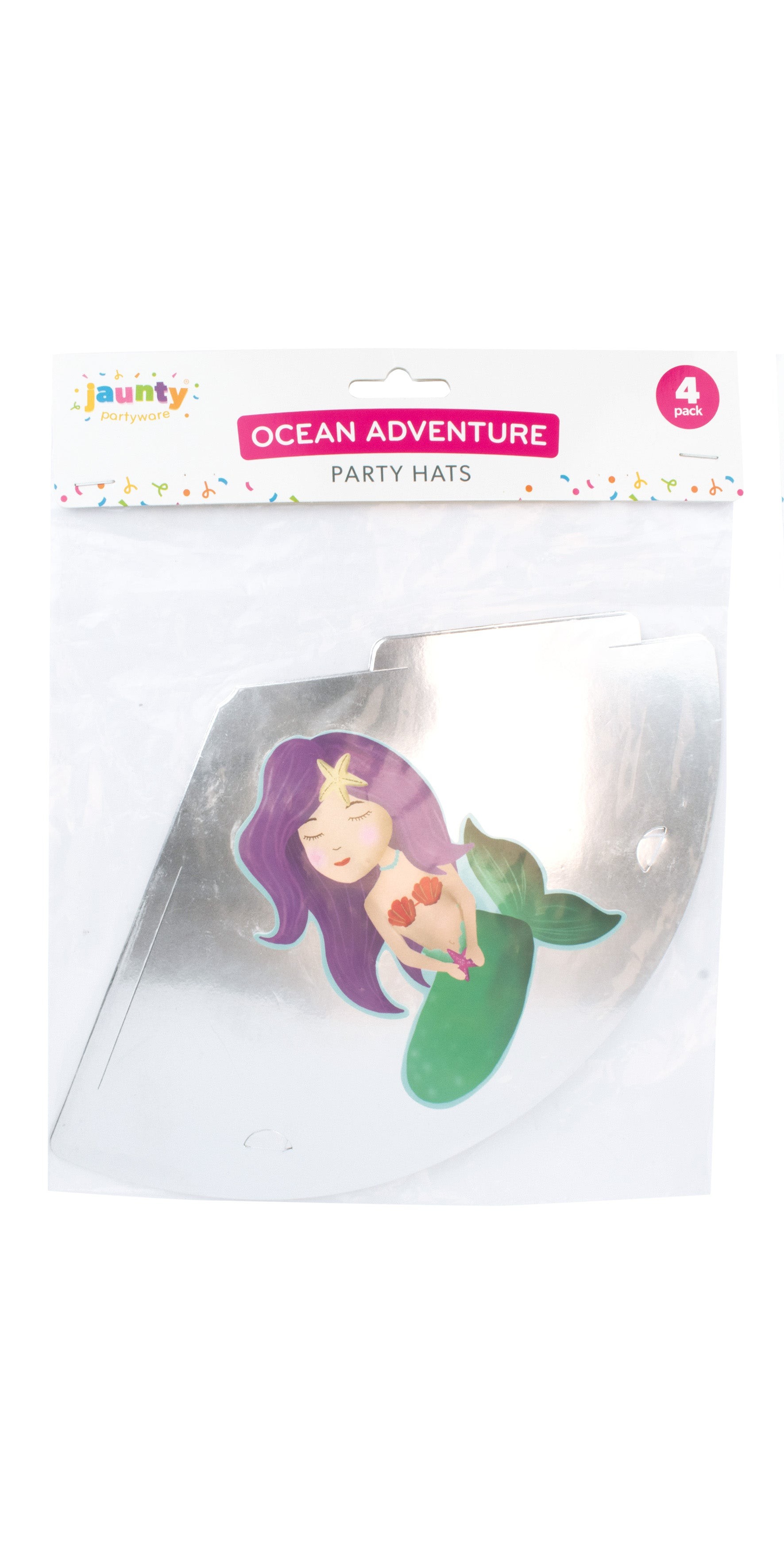 Jaunty Ocean Adventure Party Hats 4pcs - Mermaid (Girl)