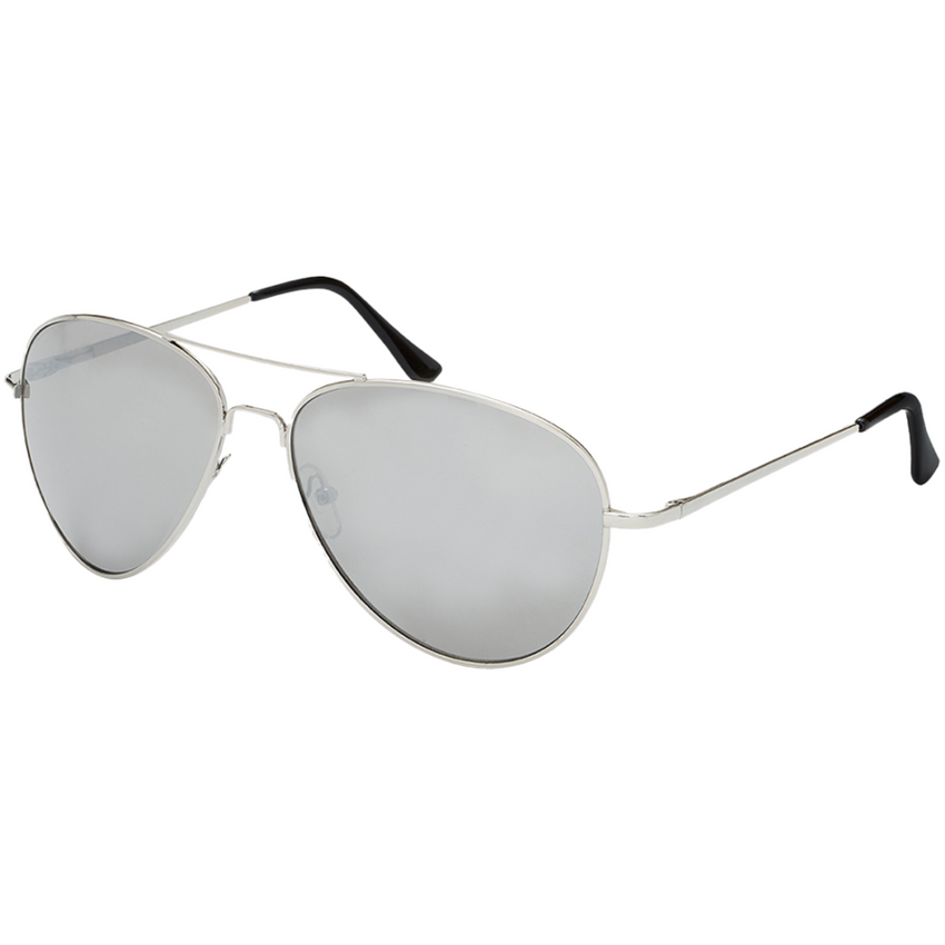 Unisex Silver Aviator Sunglasses