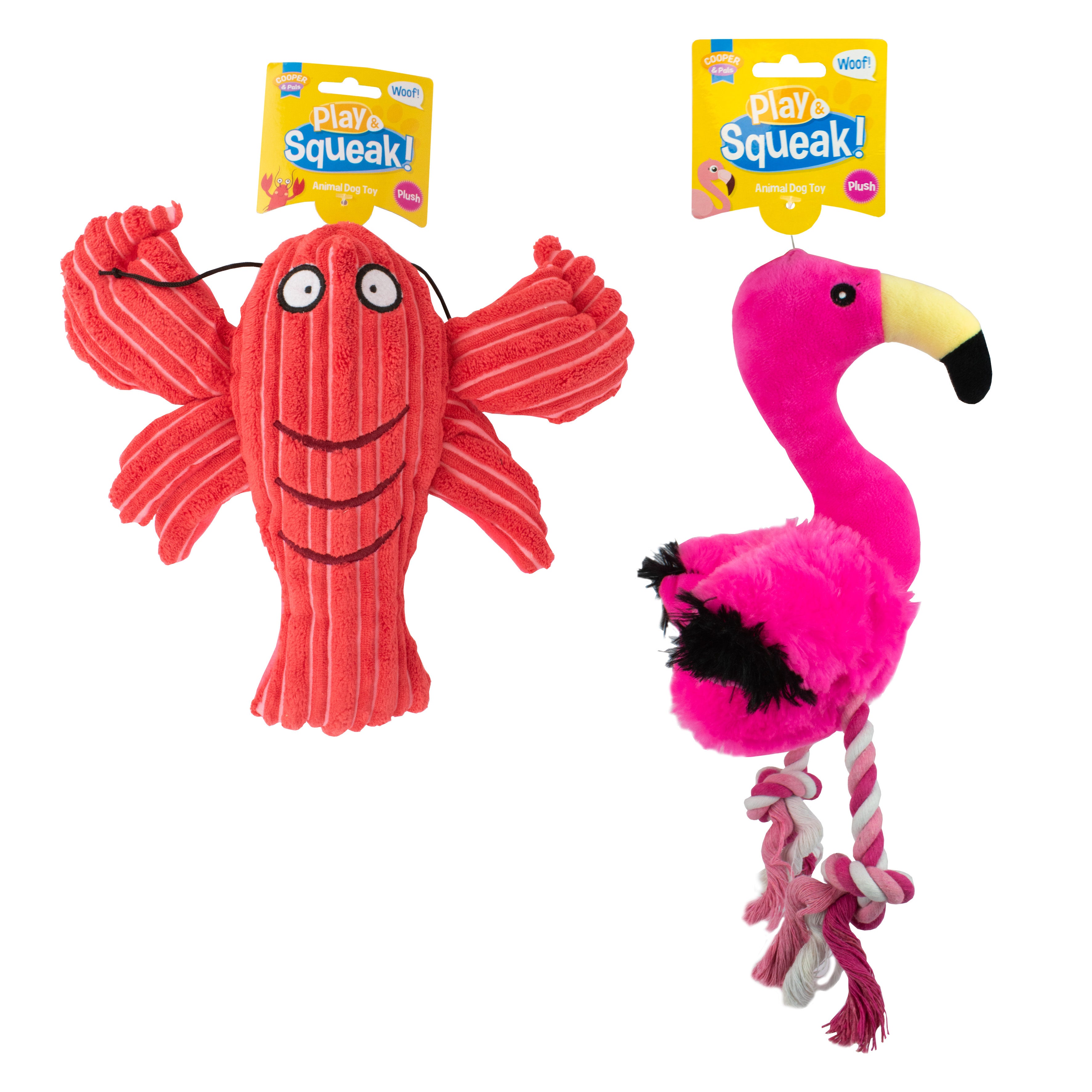 Tropical Animal Plush Pet Toy Mix