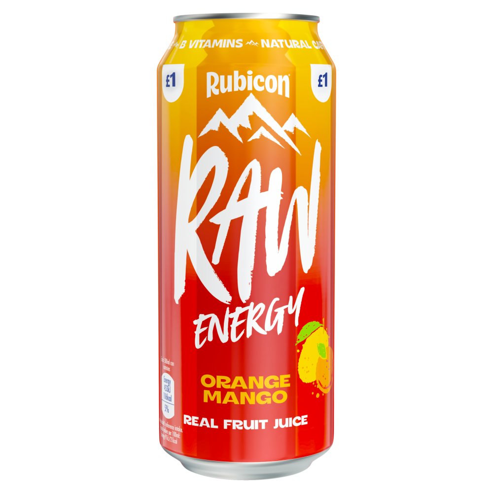 Rubicon Raw Energy Orange & Mango 500ml